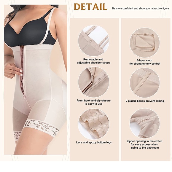 🆕Seamless Firm Triple Faja Plus Size Thigh Slimmer Tummy Control Body Shaper - Picture 3 of 3
